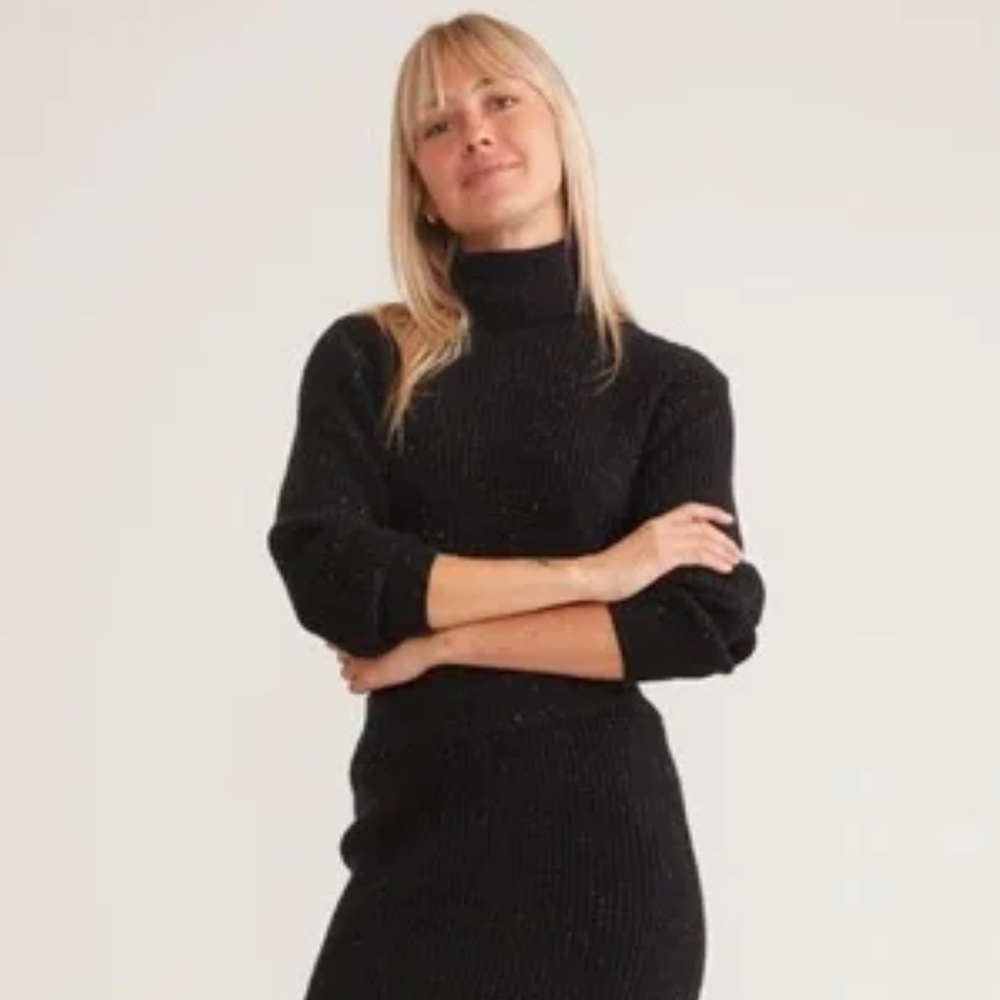 Marine Layer Isla Knit Turtleneck in Midnight